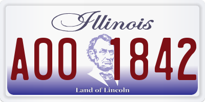 IL license plate A001842