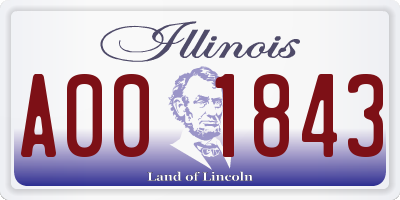 IL license plate A001843