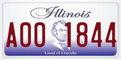 IL license plate A001844
