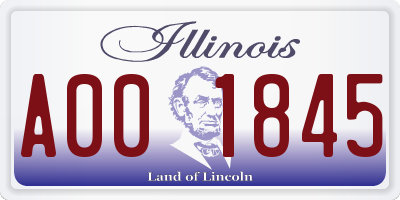 IL license plate A001845