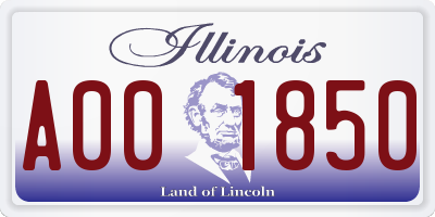 IL license plate A001850