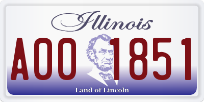 IL license plate A001851