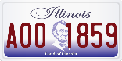 IL license plate A001859