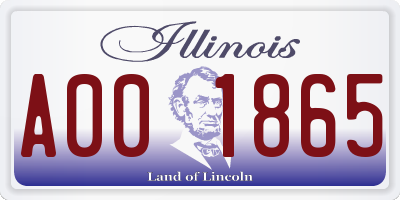 IL license plate A001865