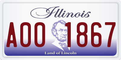 IL license plate A001867