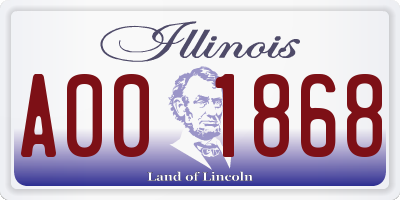 IL license plate A001868