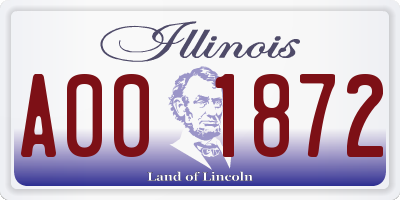 IL license plate A001872