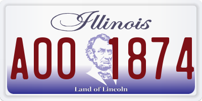 IL license plate A001874