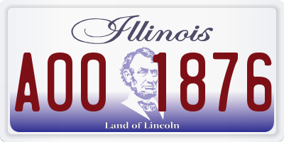 IL license plate A001876