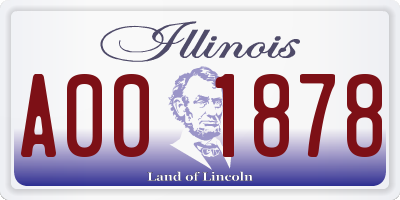 IL license plate A001878