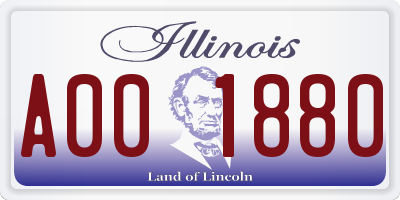 IL license plate A001880