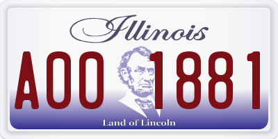 IL license plate A001881