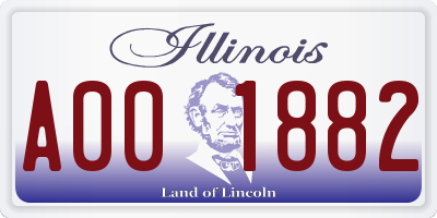 IL license plate A001882