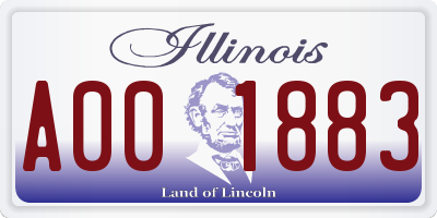 IL license plate A001883