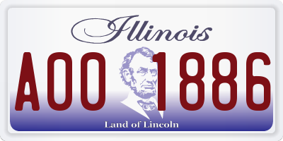 IL license plate A001886