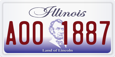 IL license plate A001887