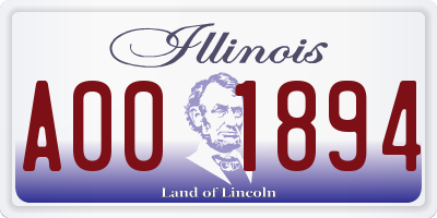 IL license plate A001894