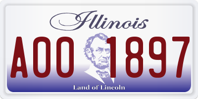 IL license plate A001897