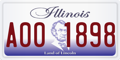 IL license plate A001898