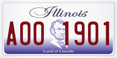 IL license plate A001901