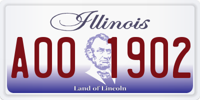 IL license plate A001902