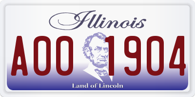 IL license plate A001904