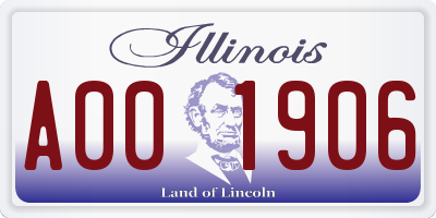 IL license plate A001906