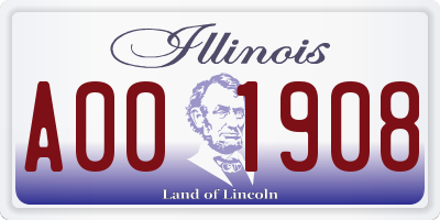 IL license plate A001908