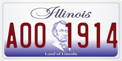 IL license plate A001914