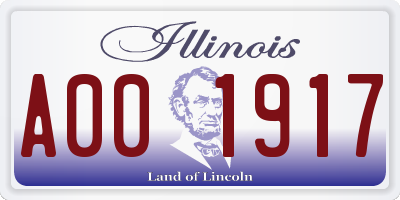 IL license plate A001917