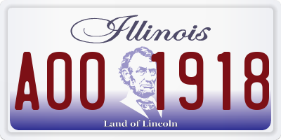 IL license plate A001918