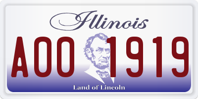 IL license plate A001919