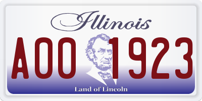 IL license plate A001923