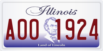 IL license plate A001924