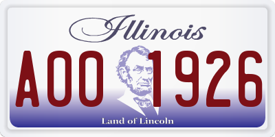 IL license plate A001926