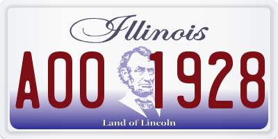 IL license plate A001928