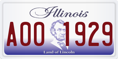 IL license plate A001929
