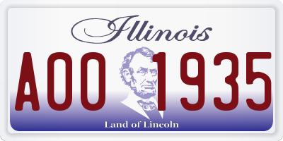 IL license plate A001935