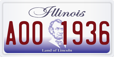 IL license plate A001936