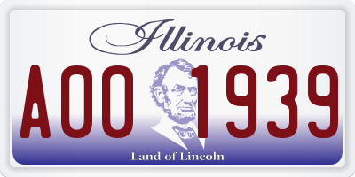 IL license plate A001939