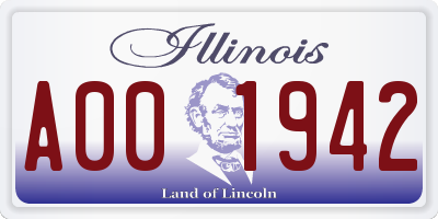 IL license plate A001942