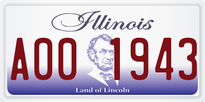 IL license plate A001943