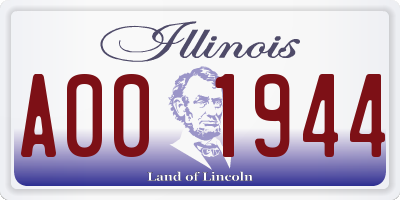 IL license plate A001944