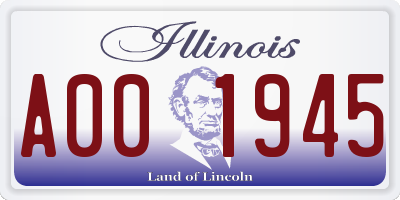 IL license plate A001945