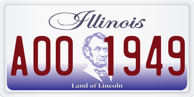 IL license plate A001949