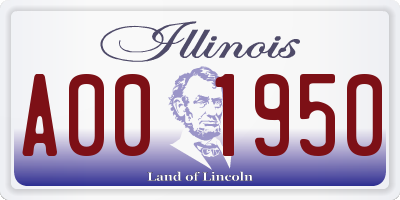 IL license plate A001950