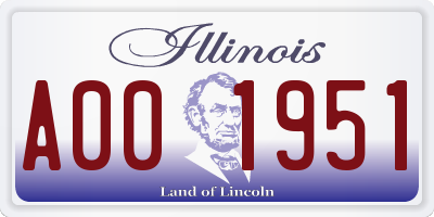 IL license plate A001951