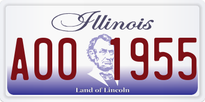 IL license plate A001955