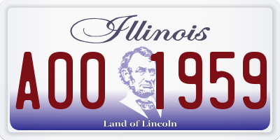 IL license plate A001959