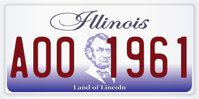 IL license plate A001961